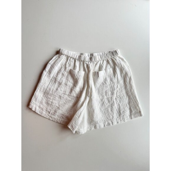 REFORMATION White 100% Cotton Gauze Relaxed Pull On Shorts, Size 2 - Picture 5 of 10